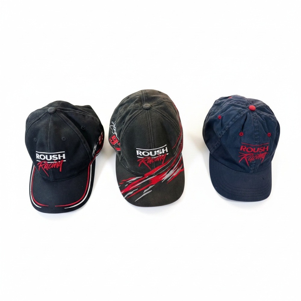 Lot of 3 Roush Racing NASCAR Hats Kurt Busch 97 Mark Martin 6 Strapback Caps